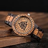 YCYR Herren Wikinger Uhren, Nordische Mythologie Valknut Rune Symbol...