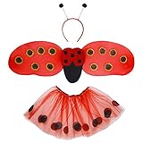 Widmann - Kostümset Marienkäfer für Kinder, Tutu, Flügel, Haarreif...