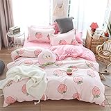 Mateju Bettwäsche Set 200x200 3 Teilig, Kawaii Style Bettbezug & 2...