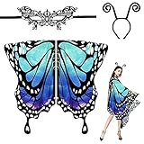 EMAGEREN Damen Schmetterling Kostüm Schmetterlingsflügel...