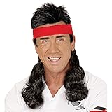 Widmann - Perücke mit lockigem Haar & Stirnband, 80er Jahre,...