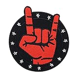 Rock Musik Band Finger Bügelbild Patch zum Aufbügeln | Patches,...