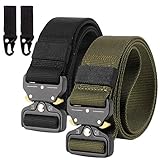 Chalier Herren 2er Unisex Gürtel, Armee-grün + Schwarz,...