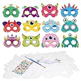 YOLOUP 24 Stück Monster Masken Bemalen Set Monstrum Masken Basteln...