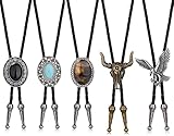 MILACOLATO 5Pcs Bolo Krawatte für Herren Cowboy Krawatten Set...