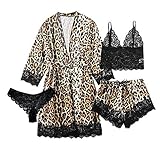 Bademantel Schlafanzüge Leoparden sexy Plus Frauen Unterwäsche Satin...
