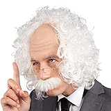 Boland 86358 - Perücke Professor mit Schnurrbart und Brille,...