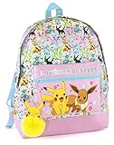 Pokemon Mädchen Rosa Glitzer Schulrucksack | Eevee Besties Design mit...