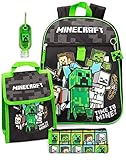 Minecraft Rucksack & Lunchbox Kinder 5-teilige Schule Rucksack Bag Set...