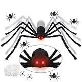 KOHMUI Halloween Deko, Halloween Spinne Deko Spinnennetz Dekoration,...