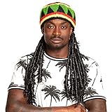 Boland 82008 - Mütze Rasta Dreadlocks, Bunt, Jamaica, Kopfbedeckung,...
