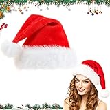 Seasboes Weihnachtsmütze Nikolausmütze Unisex Rot Verdickter Samt...