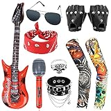 Dreamtop 10 Stück Punker Kostüm Zubehör Punk Gothic Rocker Kit...