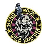 Hard Rock Wild and Free Totenkopf Patch zum Aufbügeln | Rocker...