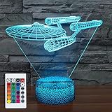 3D-Illusionslampe, Flaggschiff-Licht, LED-Nachtlicht,...