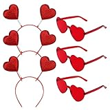 MWOOT 3 Sätze Herz Haarreif, Sonnenbrille in Herzform, Valentinstag...