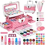Kinderschminke Set Schminkkoffer Mädchen - 55Pcs Waschbar Schminke...