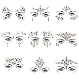 KATOOM 9stk Glitzersteine Gesicht Edelsteine Selbstklebend...