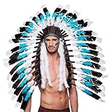 Boland 44141 - Kopfschmuck Indianer Snow Wolf, für Erwachsene,...