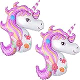 Einhorn Folienballons Deko 2 Riesen Folie Einhornballons XXL 40'...