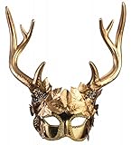 shoperama Maske Diana Artemis Göttin der Jagd mit Hirschgeweih Gold...