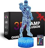 3D LED Superheld Nachtlicht, Optical Illusion Lampe 16 Farben Dimmbar...