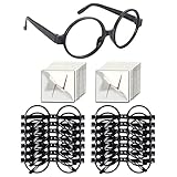 YoHold Zauberbrille mit rundem Rahmen, ohne Gläser und Blitz Tattoos...