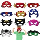 LUKIUP 12 Stück Superhelden Masken, Kinder Party Masken, Filz...