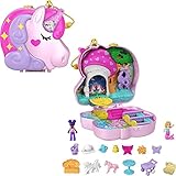 Polly Pocket HCG20 - Einhorn Tee-Party Spielset, Schatulle mit...