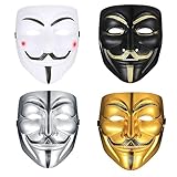 Amebleak 4 Stück Halloween Maske, Hacker Maske V für Vendetta Maske...