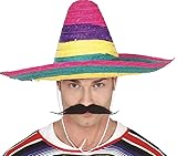 shoperama Bunter Stroh Sombrero 50 cm mexikanischer Hut groß...