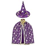 HomeMall Kinder Halloween Kostüm, Hexe Zauberer Umhang mit Hut für...
