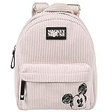 Disney Mickey Maus Rucksack beige, aus Kordsamt, klein 24x20x9,5 cm