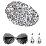 Widmann 68599 - Verkleidungsset Disco Babe, Paillettenmütze,...