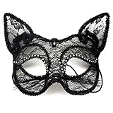 Amadpat Augen-Maske Venice Felina,Schwarz Katzenohren Stirnband...