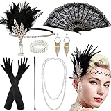 7 PCS 20er Jahre Damen Kostüm Accessoires, 1920er Flapper Zubehör,...