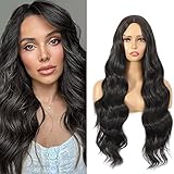 FAYDORYS Lange gewellte Perücken für schwarze Frauen, mittlerer...