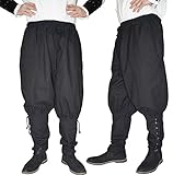 MAYLYNN Mittelalter Hose mit Taschen und Schnürung Wikinger Kelte,...