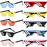 FSMILING 10 Pack Thug Life Brille, Pixel Mosaik Gamer Mlg Party...