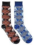 Rick and Morty Argyle Herren Crew Socken 2 Paar Pack Schuhgröße...