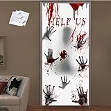 ZEACCT Halloween Aufkleber Realistisch Sticker Blutige Handabdrücken...
