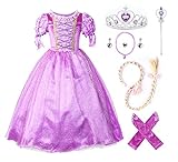 JerrisApparel Prinzessin Rapunzel Kleid Kostüm (110cm, Lila mit...