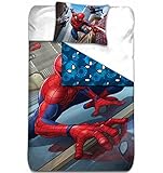 Aymax S.P.R.L Spiderman, Wendbarer Bettbezug mit Kissenbezug,...