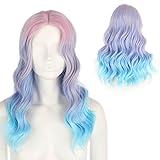 STfantasy Lila Ombre Rosa Frauen Perücken Lange Gerade Schicht...