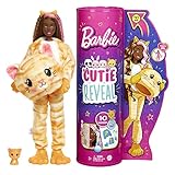 Barbie HHG20 - Cutie Reveal Puppe mit Katzen-Plüschkostüm und 10...