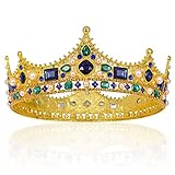 Qezodsx Goldene KöNigskronen für Herren - Barocke...