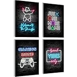 mojoliving Gaming Zimmer Deko Bilder | Poster Wand für Gamer...