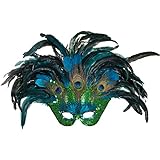 NET TOYS Venezianische Maske Pfau für Erwachsene | ca. 40 x 60 cm |...