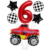 Liitata Rennwagen Luftballon Set Rennauto 6. Kinder Geburtstag Deko...