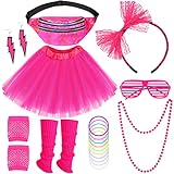 SOMSOC 18 Stücke 80er Jahre Damen Kostüm Accessoires Set 80er Jahre...